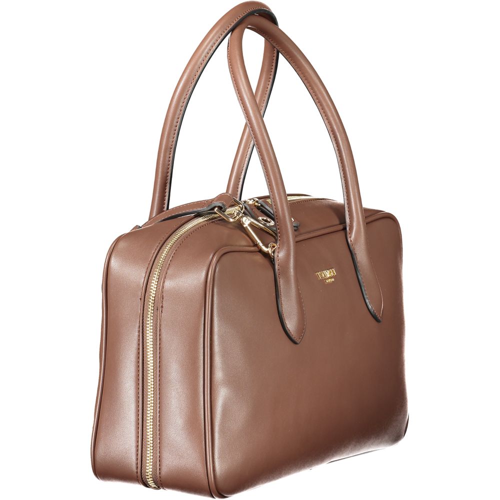 Marrone Polyurethane Women Handbag