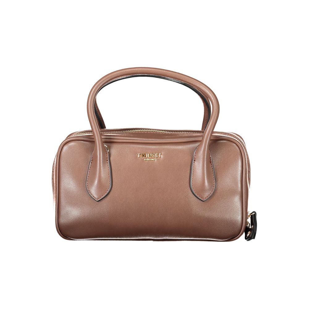 Brown Polyethylene Women Handbag