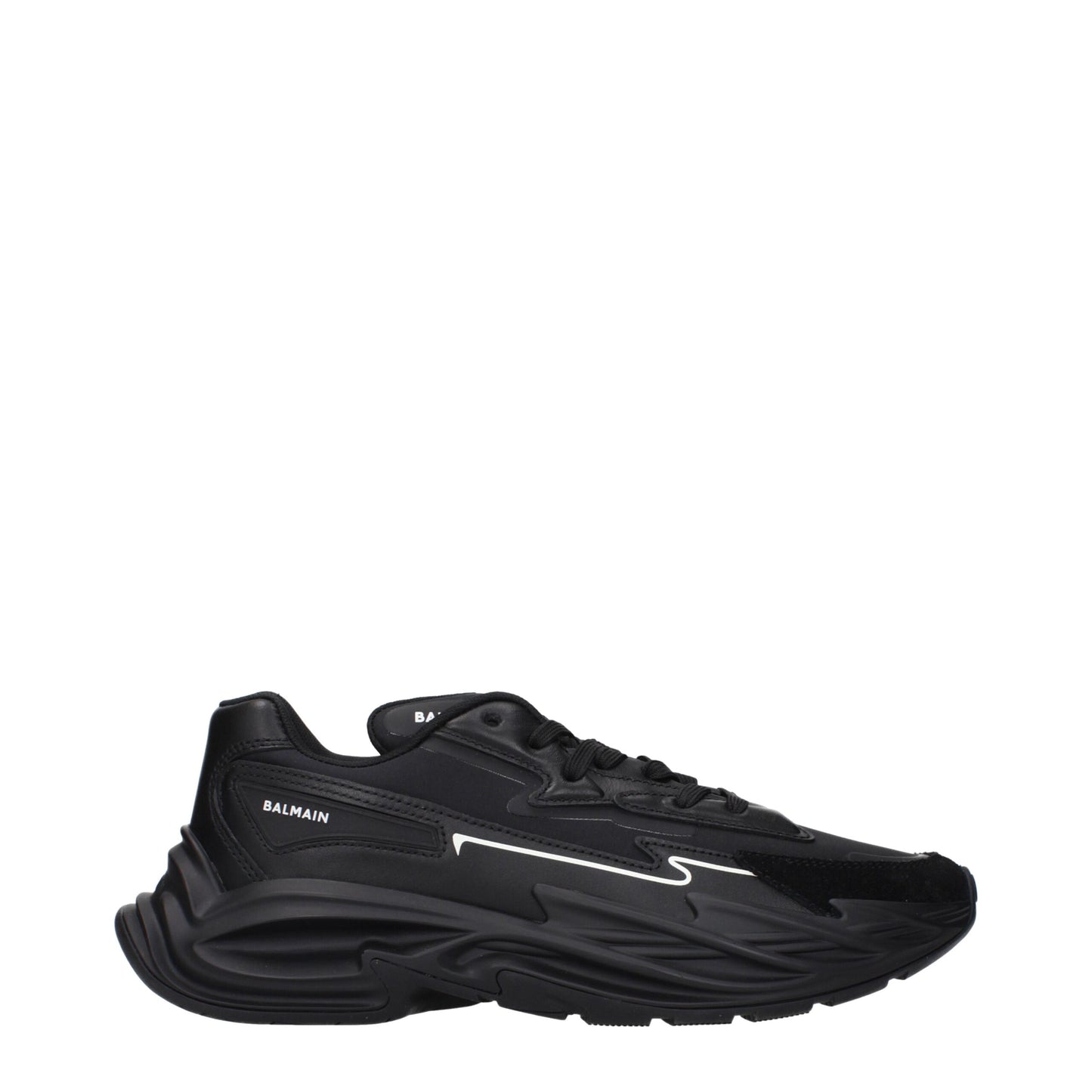 Black Leather Athletic Sneakers