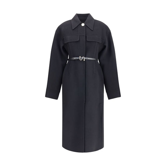 Black Fleece Wool Coat