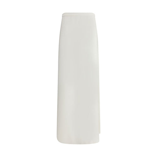 White Viscose Long Skirt