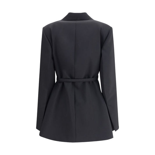 Black Fleece Wool Full-Length Jacket