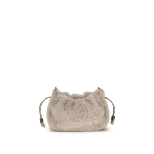 Gray Fur Shoulder Bag