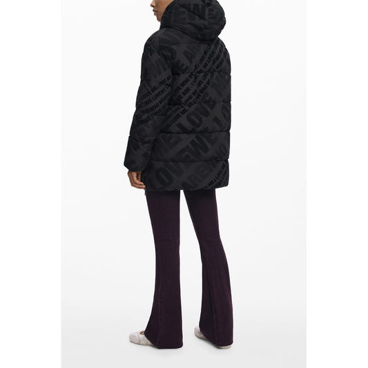 Black Polyester Women Jacket