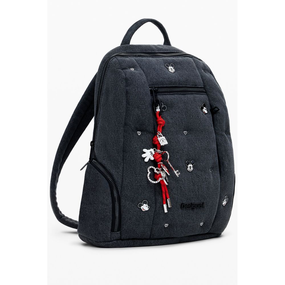 Gray Polyester Women Backpack