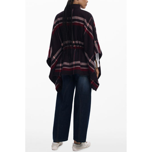 Black Polyester Women Poncho
