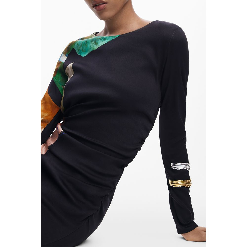 Nero Viscosa Womens Long Dress