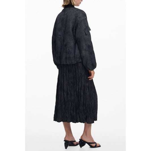 Black Polyester Women Jacket