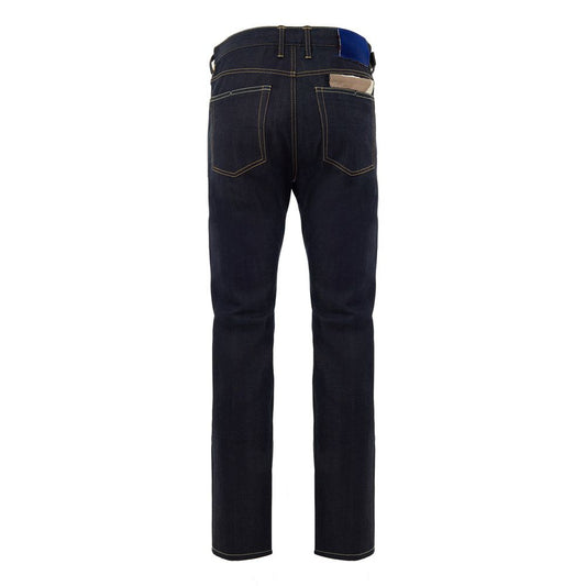 Blue Polyester Tapered Jeans