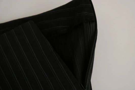 Black High Waist Straight Dress Trouser Pants