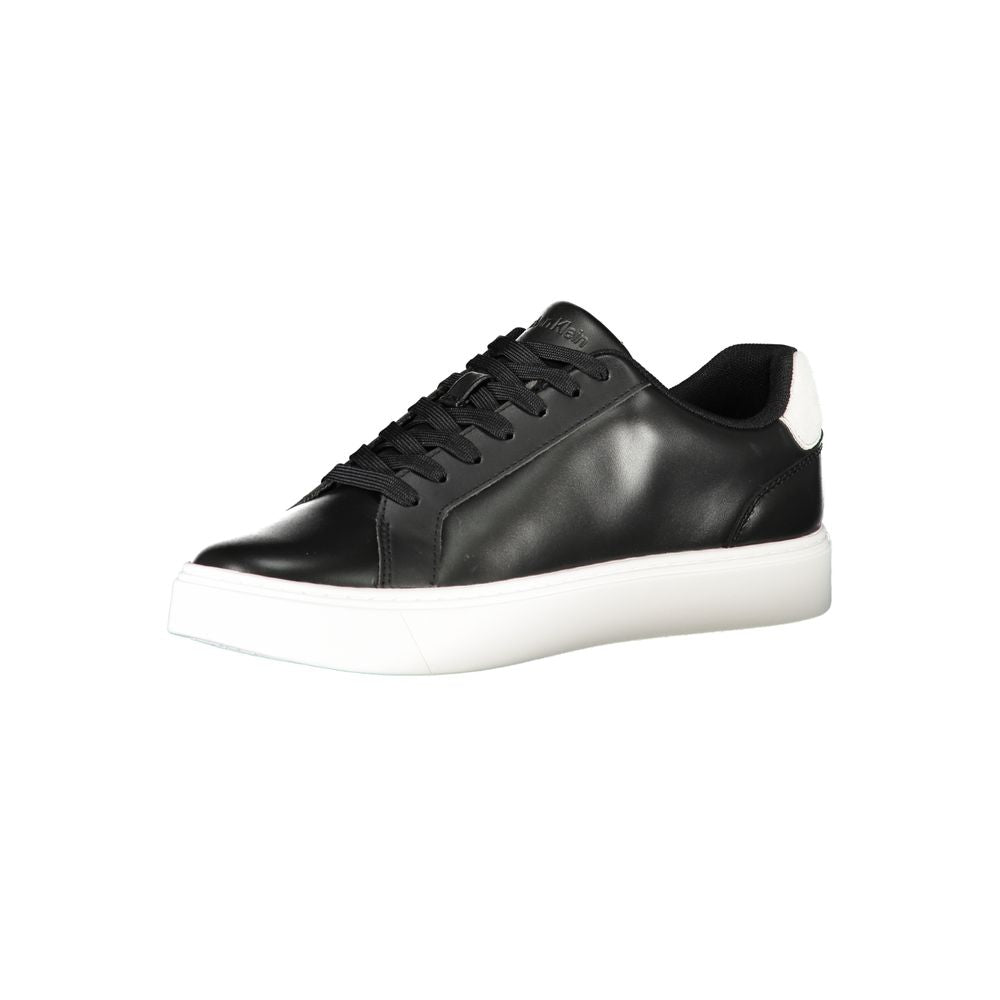 Black Polyurethane Men Sneaker