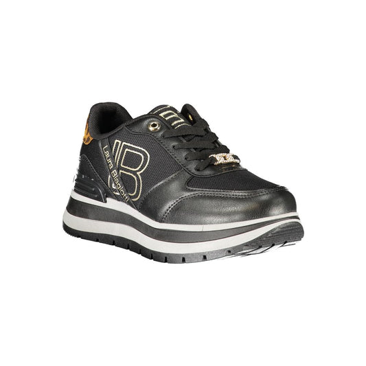 Black Polyester Sneaker