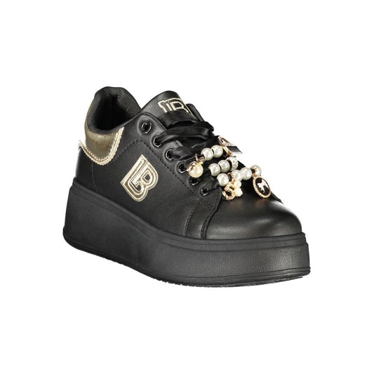 Black Polyester Sneaker