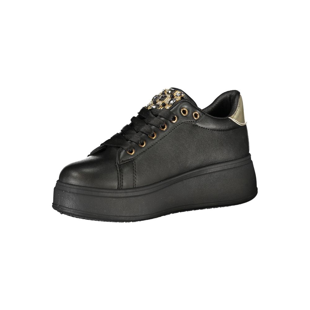 Black Polyester Sneaker