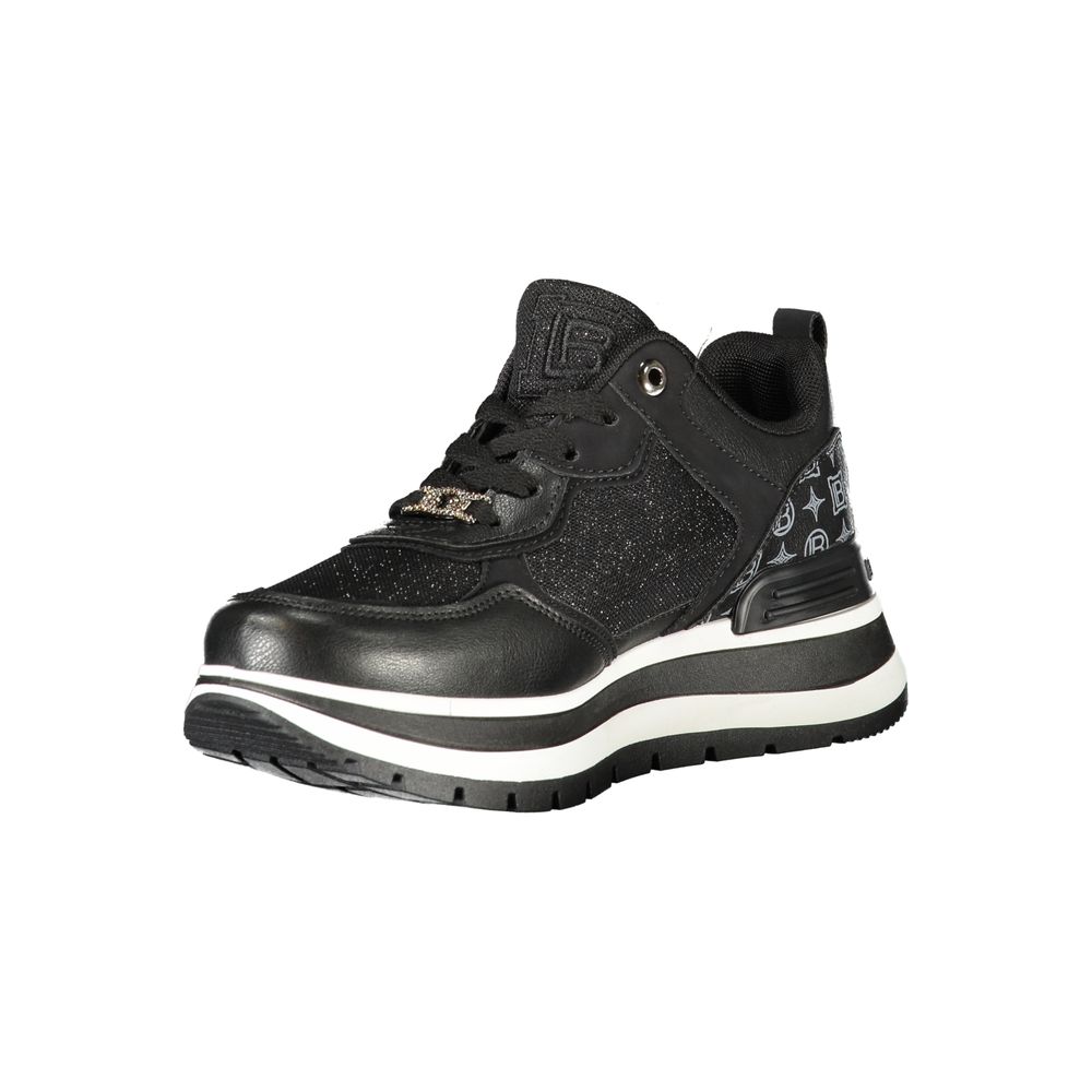 Black Polyester Sneaker