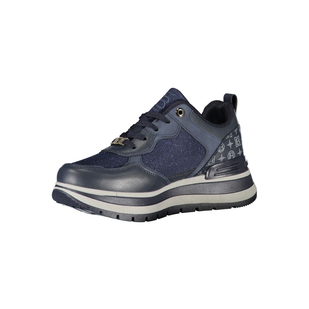 Blue Polyester Women Sneaker