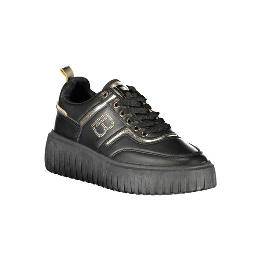 Black Polyester Sneaker