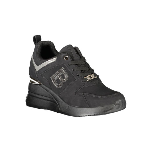 Black Polyester Women Sneaker