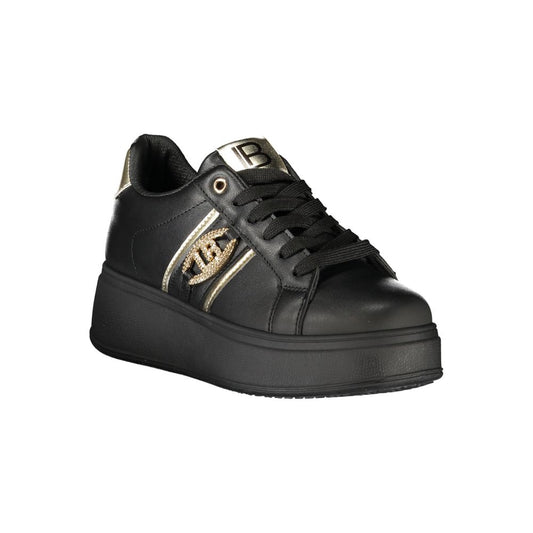 Black Polyurethane Women Sneaker