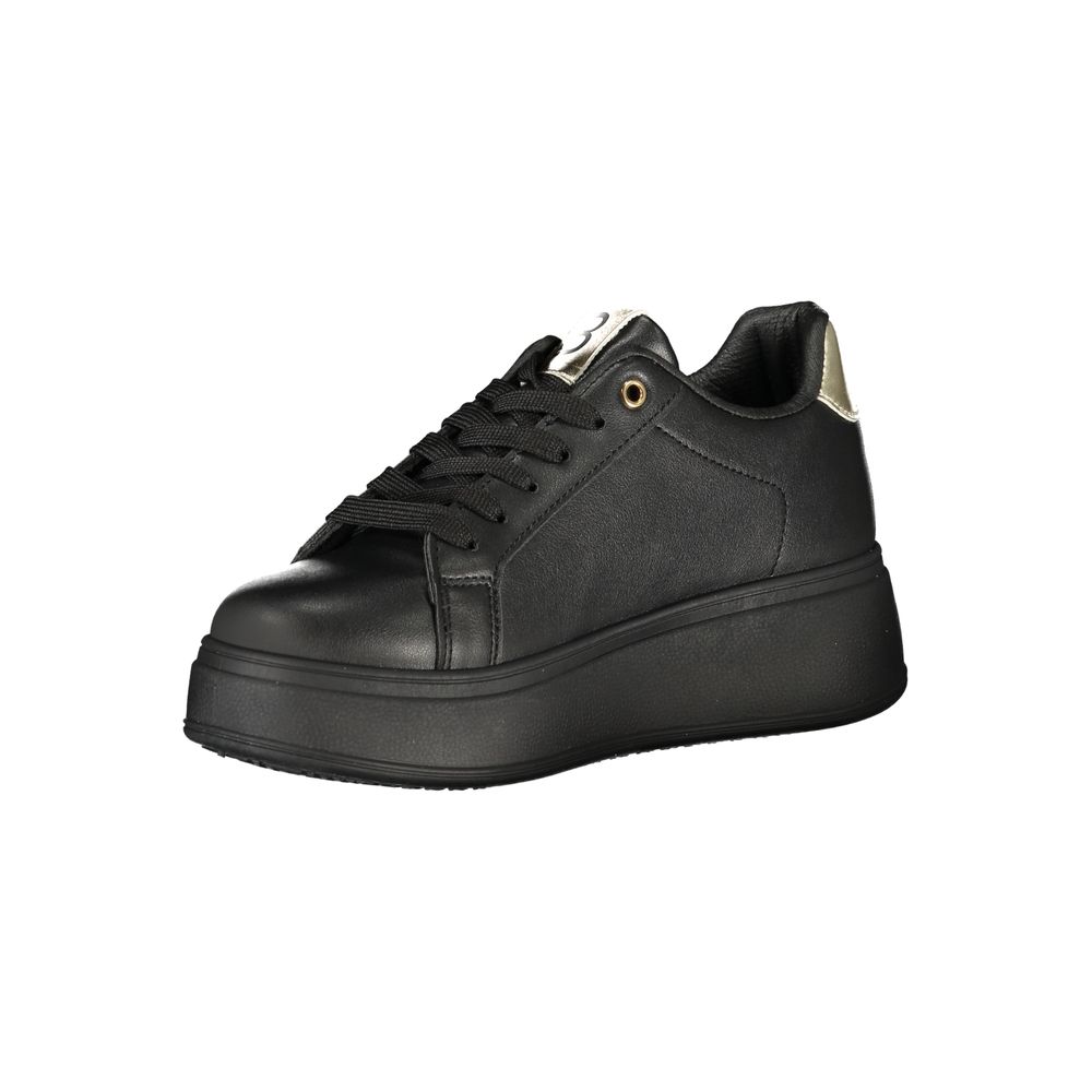 Black Polyurethane Women Sneaker