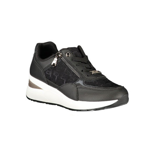 Black Polyurethane Women Sneaker