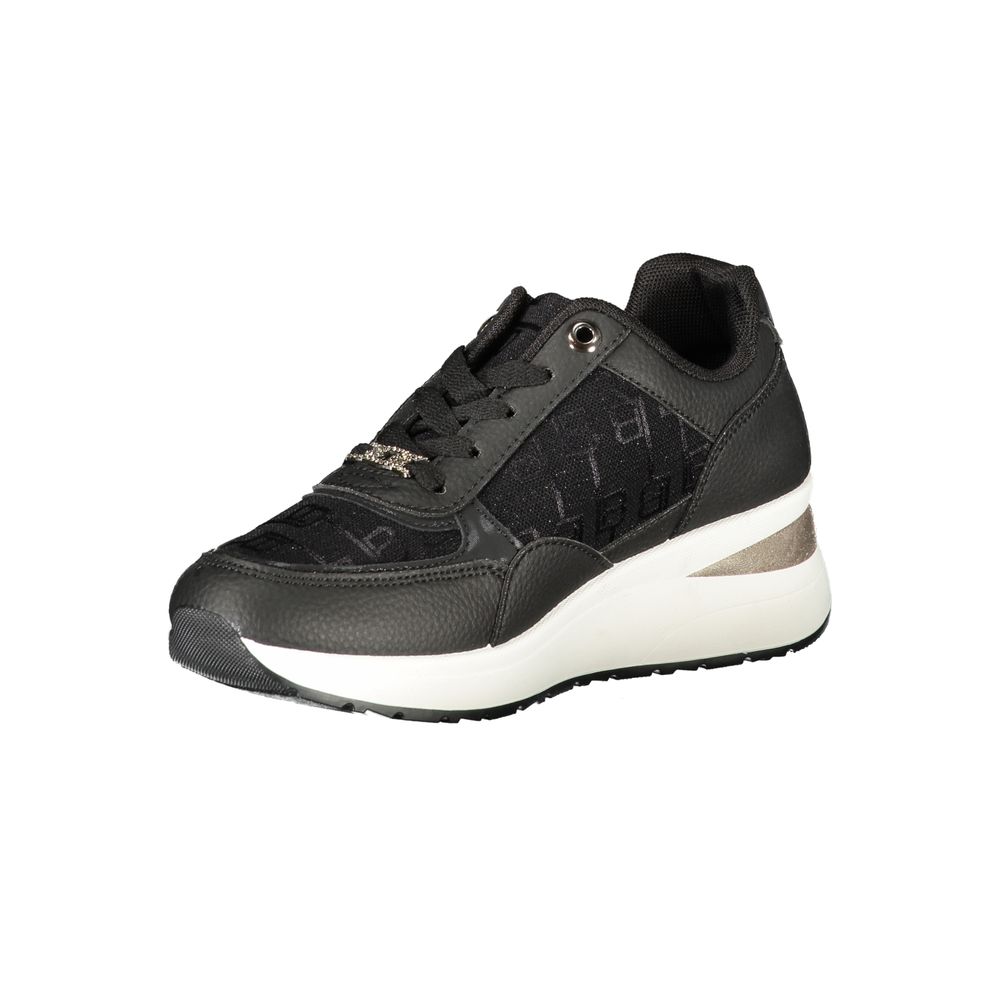 Black Polyurethane Women Sneaker