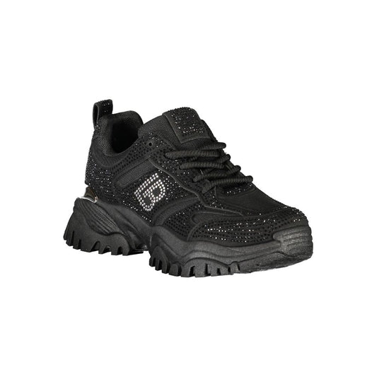 Black Polyurethane Women Sneaker