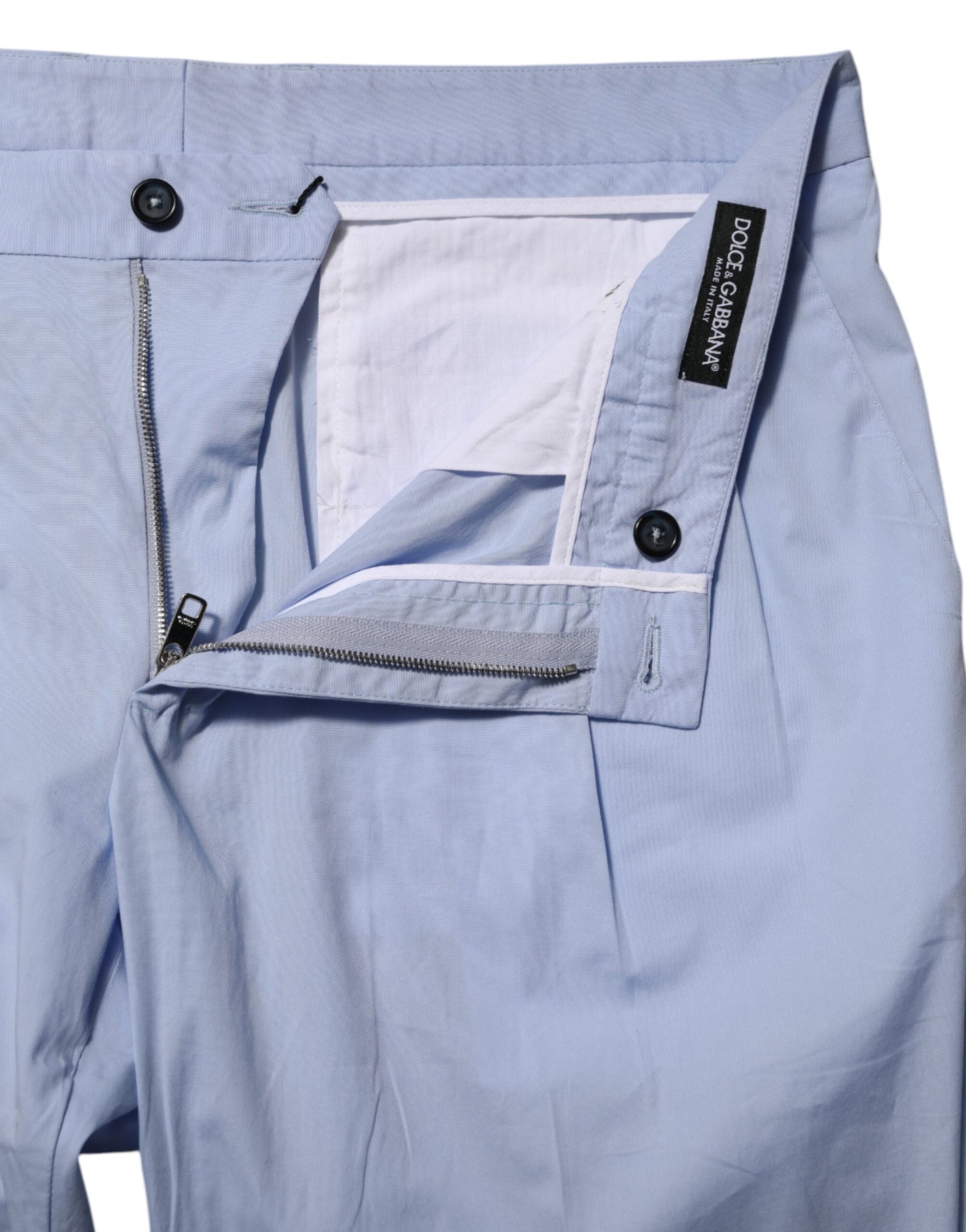 Light Blue Cotton Stretch Tapered Men Trouser Pants