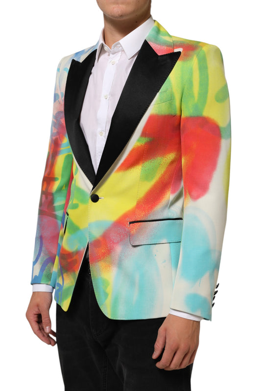 Multicolor Graffiti SICILIA 1 Button Men Suit Blazer