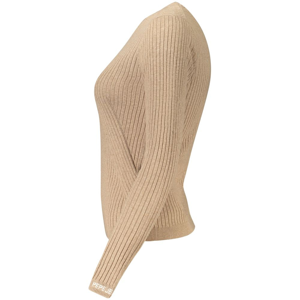 Beige Cotton Women's Sweater