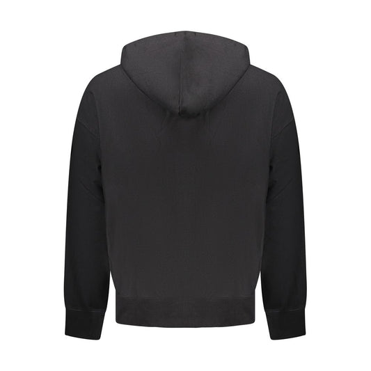Black Cotton Men Sweatshirt