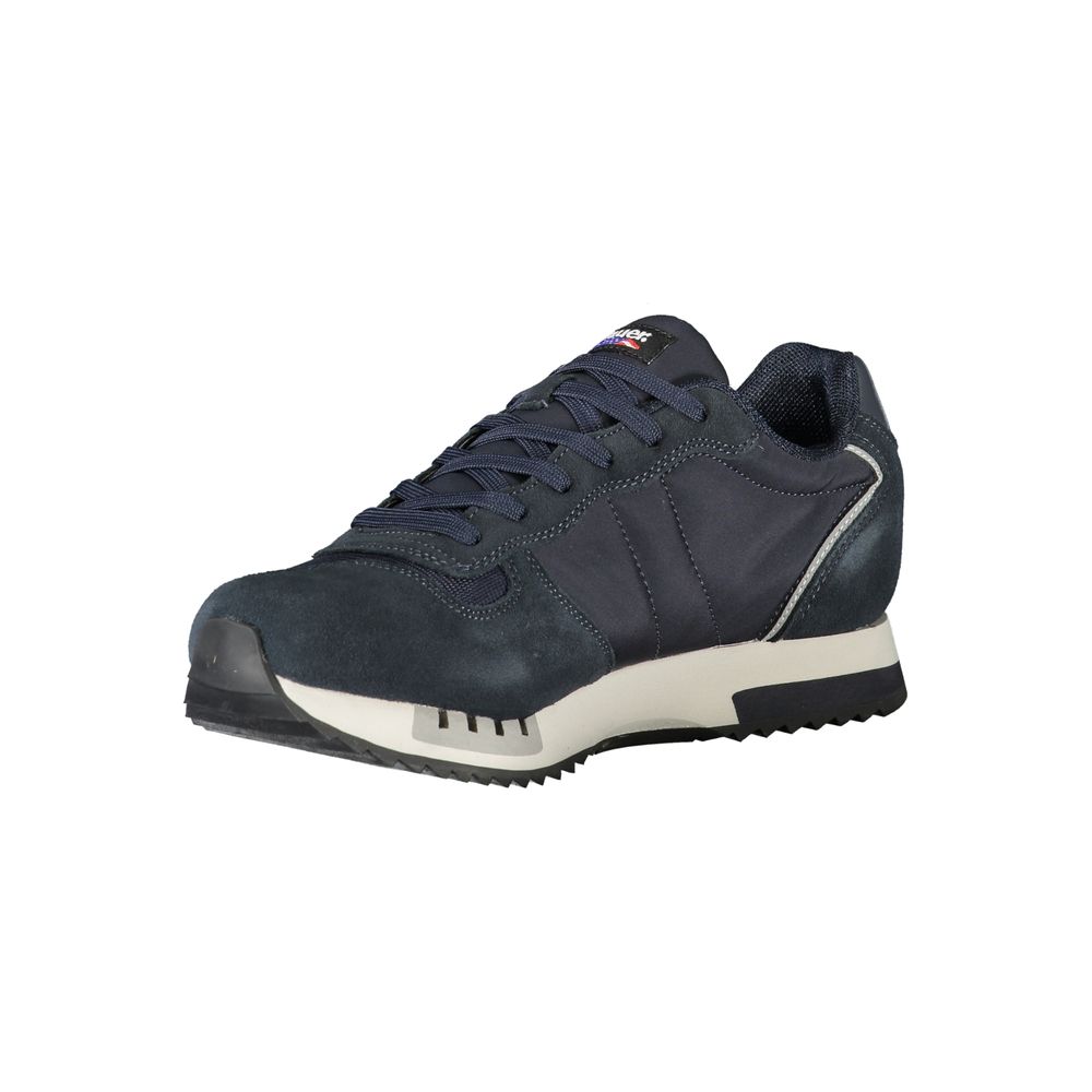 Blue Polyurethane Men Sneaker
