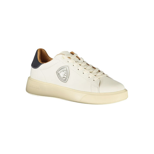White Polyester Men Sneaker