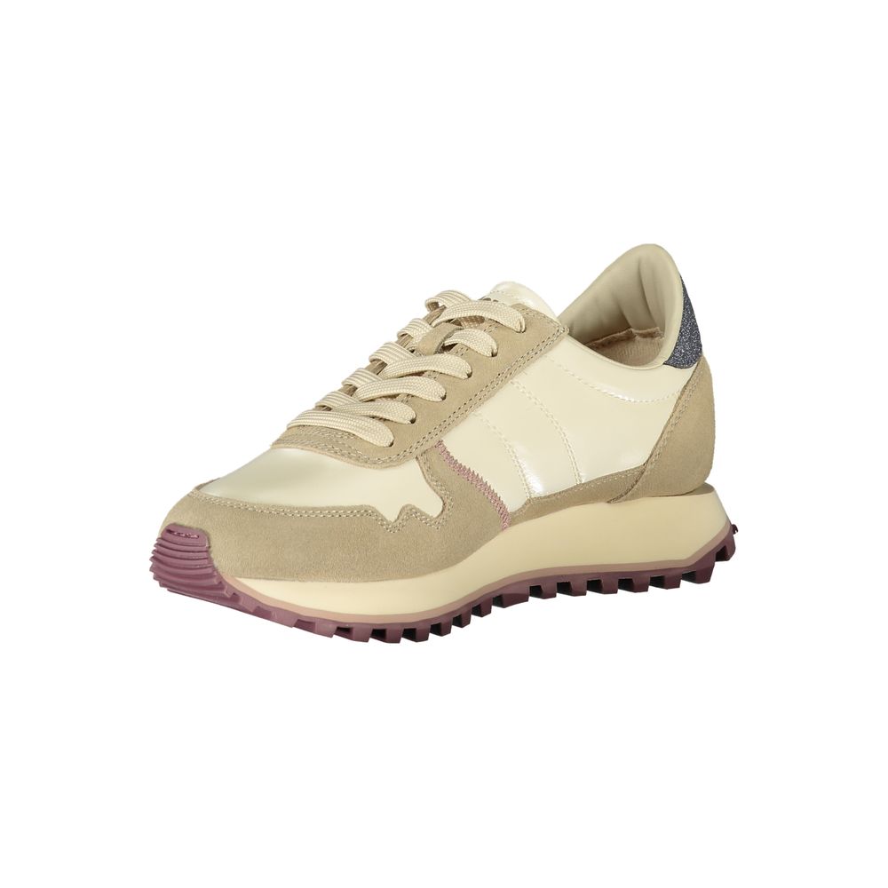 Beige Polyester Women Sneaker