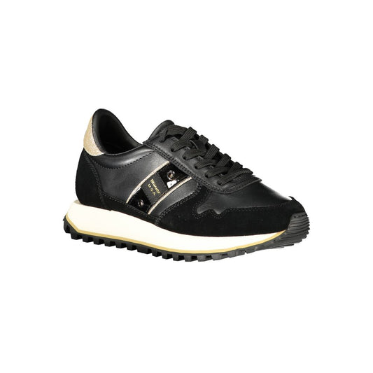 Black Leather Women Sneaker