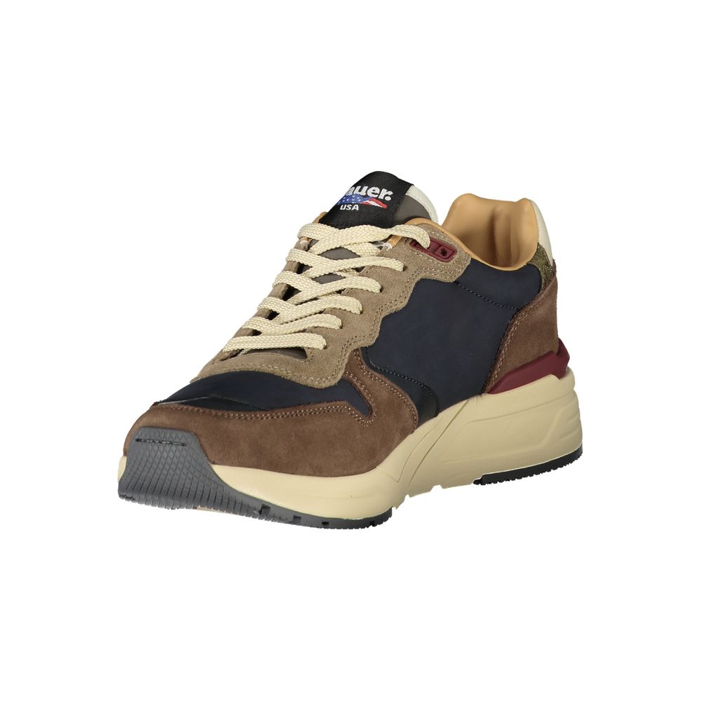 Blue Leather Men Sneaker