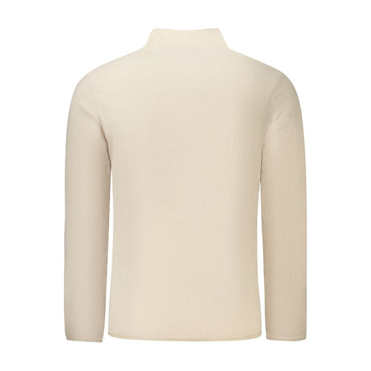 Beige Polyester Men Sweatshirt
