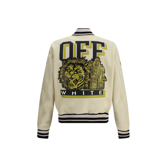 Cream Polyamide Bomber