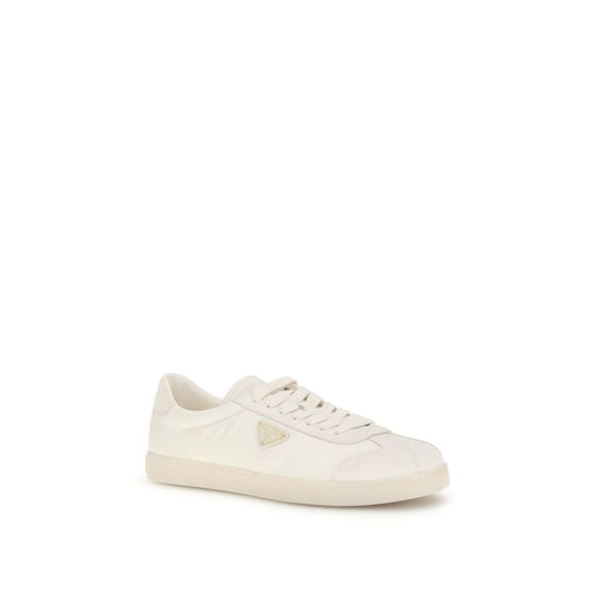Cream Leather Low Top Sneakers