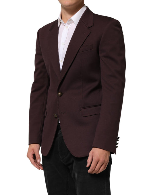 Maroon Cotton 2 Buttons Suit Jacket Blazer