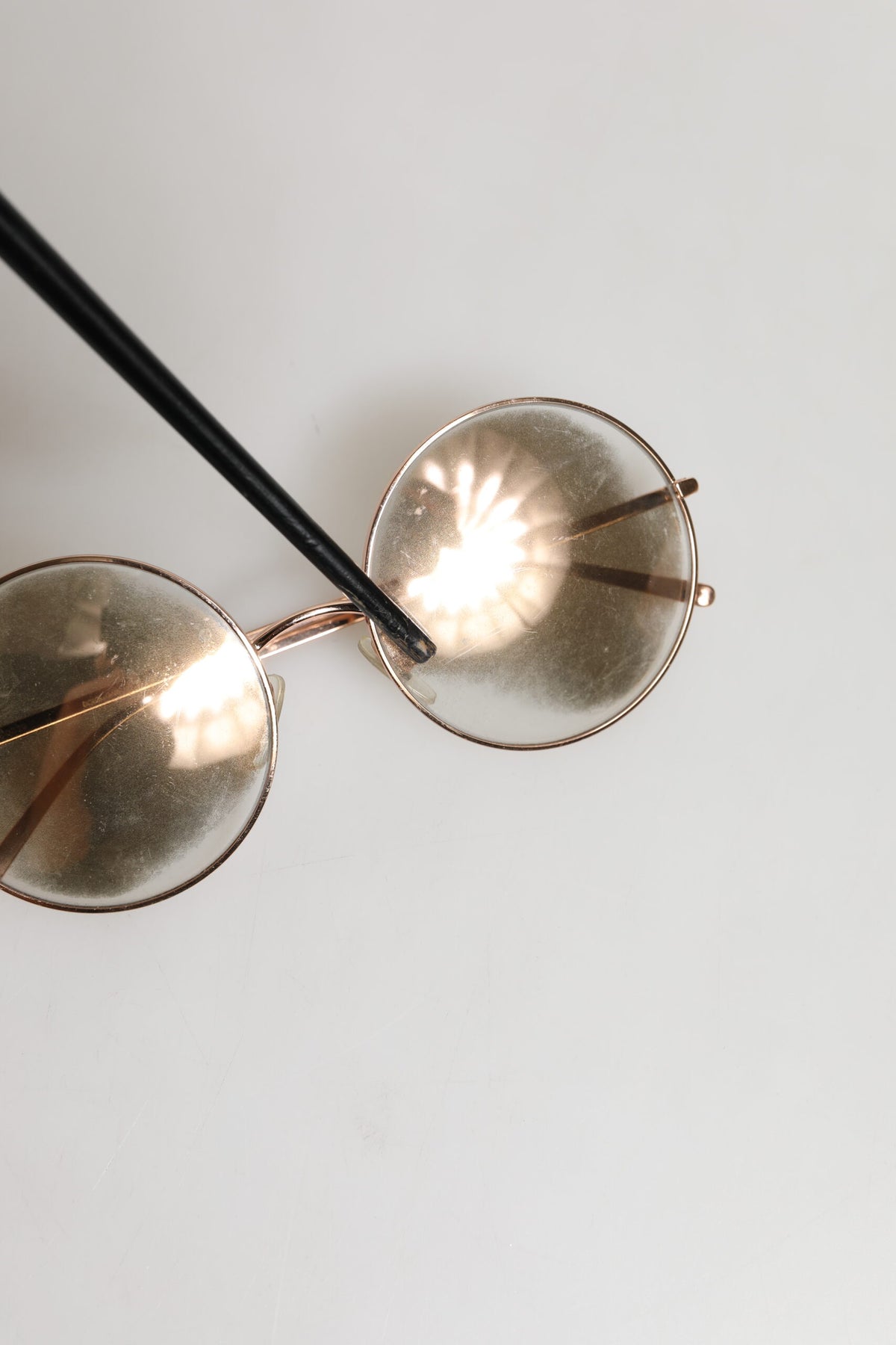 Rose Gold Plated Round Lenses Shades Eyewear Sunglasses