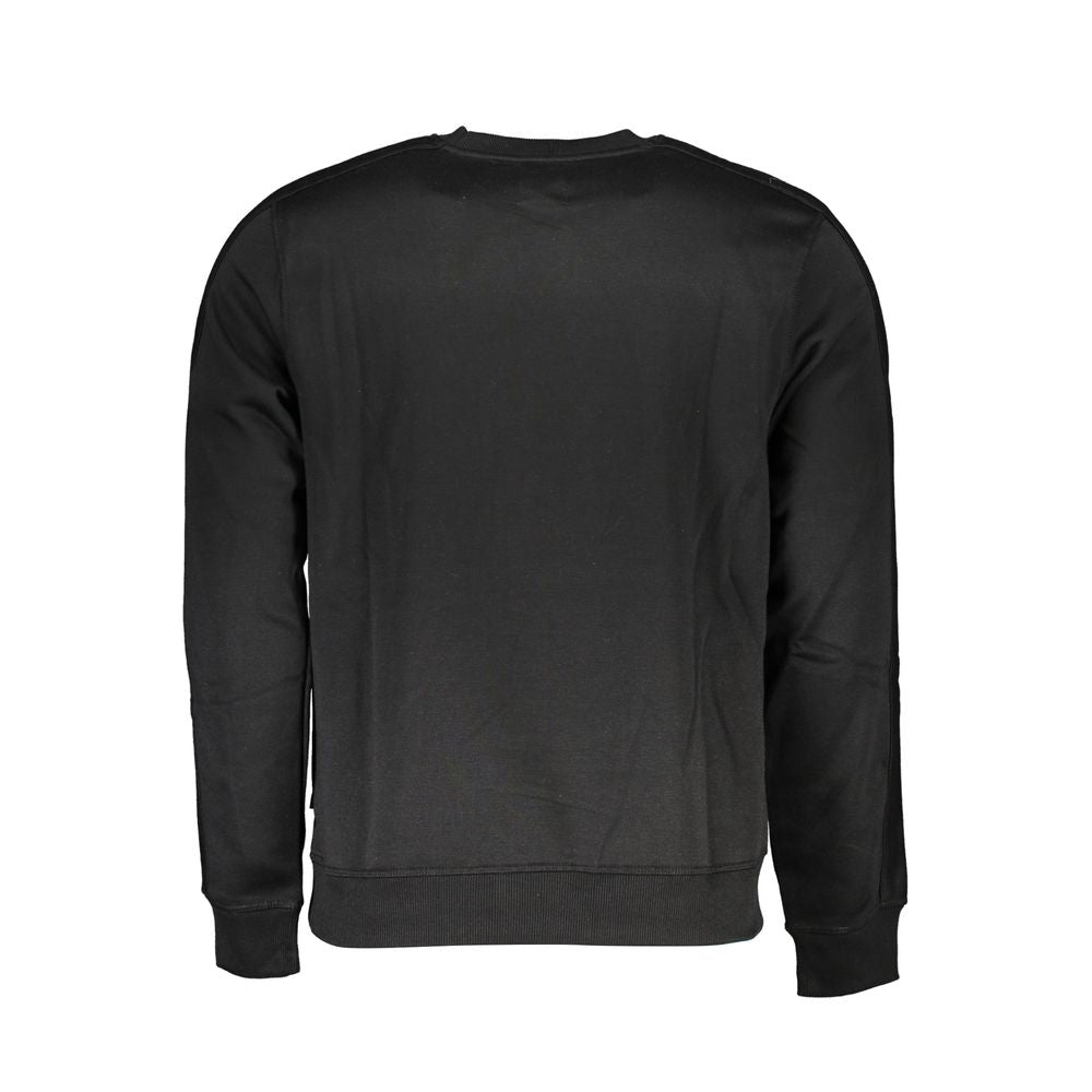 Black Polyester Men Sweatshirt
