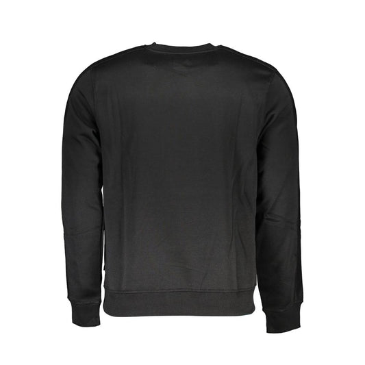 Black Polyester Men Sweatshirt