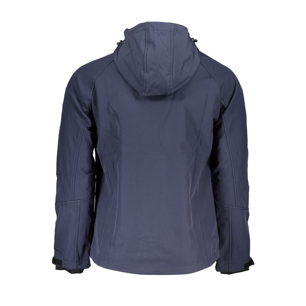 Blue Polyester Men's Jacket