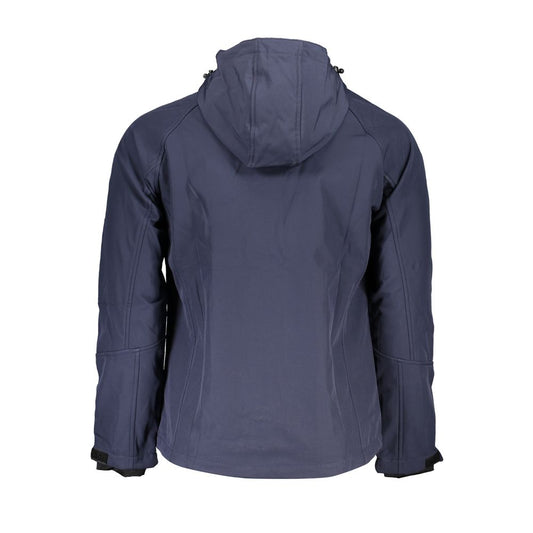 Blue Polyester Men's Jacket