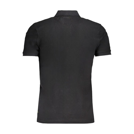 Black Cotton Men Polo Shirt