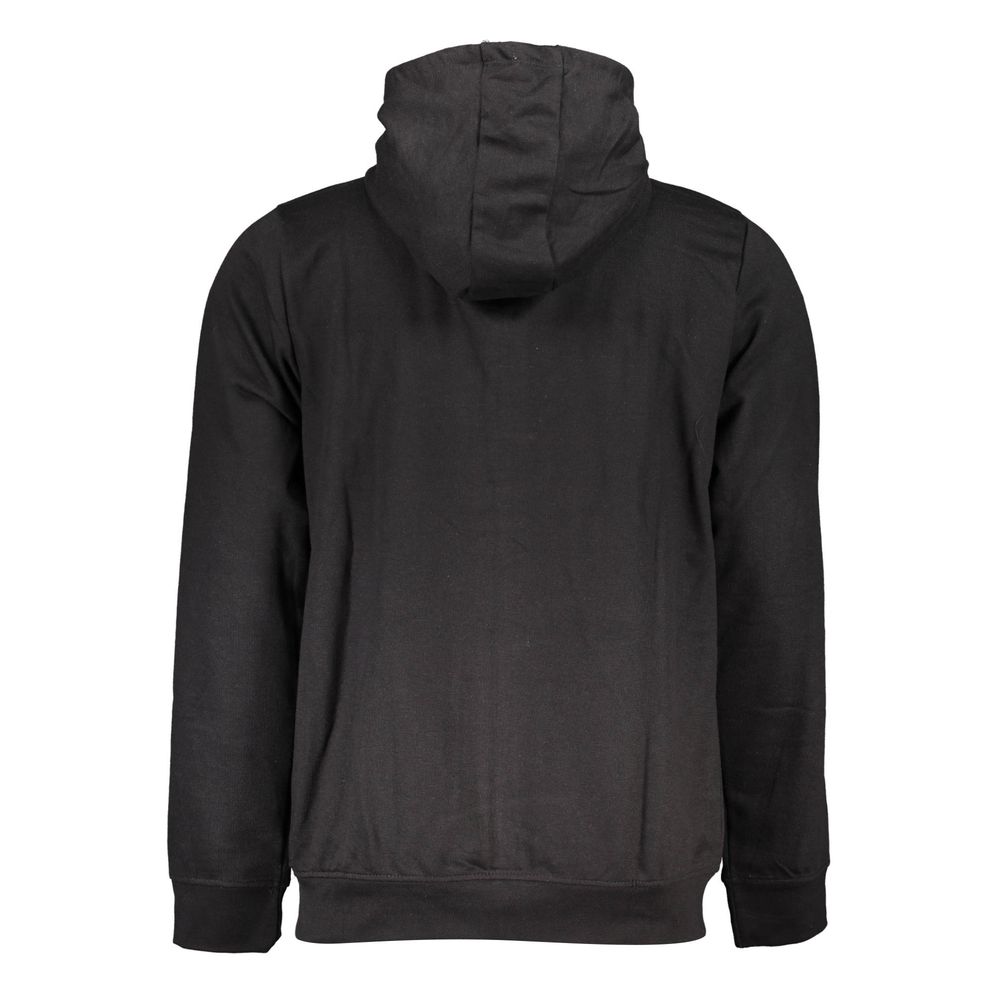 Black Cotton Men's Hooded Sweatshirt