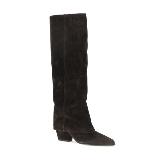 Brown Calf Leather Bos Taurus Flat Boots