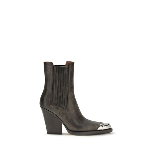 Black Leather Ankle Boots
