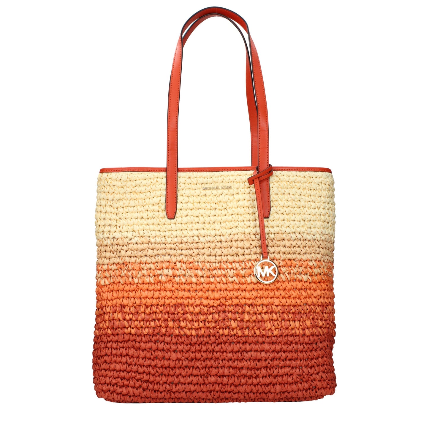 Orange Raffia Shoulder Bag